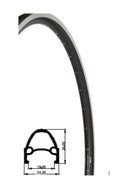 Rim 28 pouces 622 Primax E SRX Black 36 côté affûté