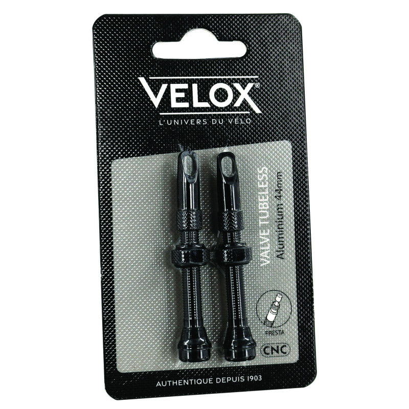 Valve Velox tubeless presta 60mm aluminium noir (2pcs)