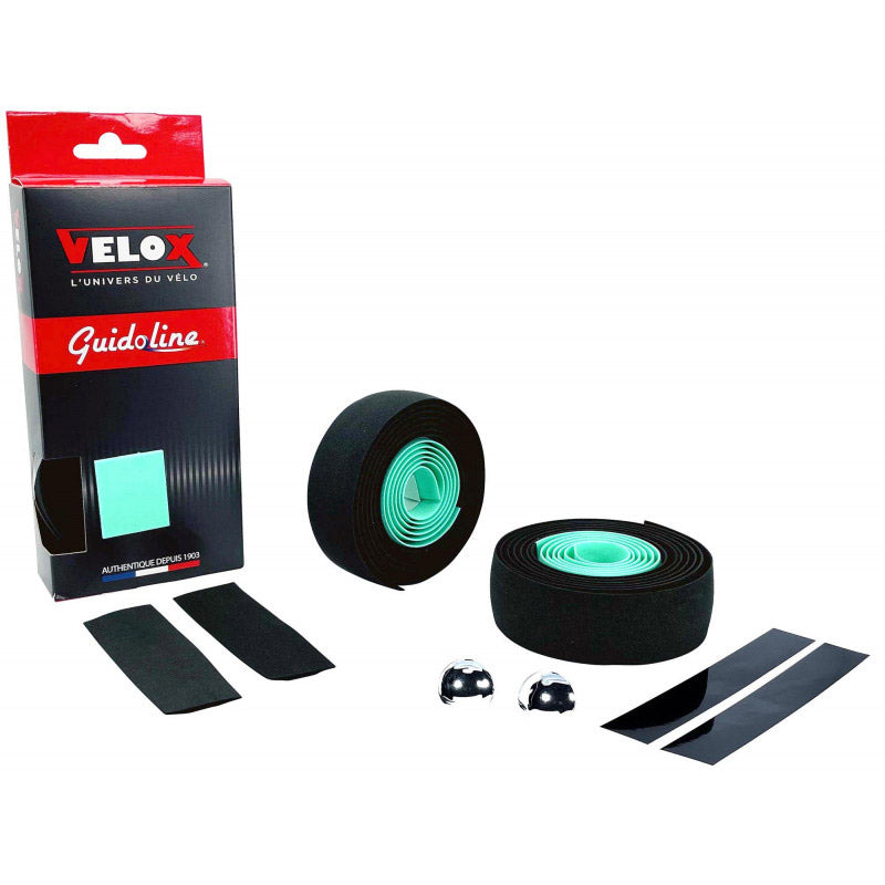 Guidon Velox maxi liège bicolore noir celeste (2 pcs)
