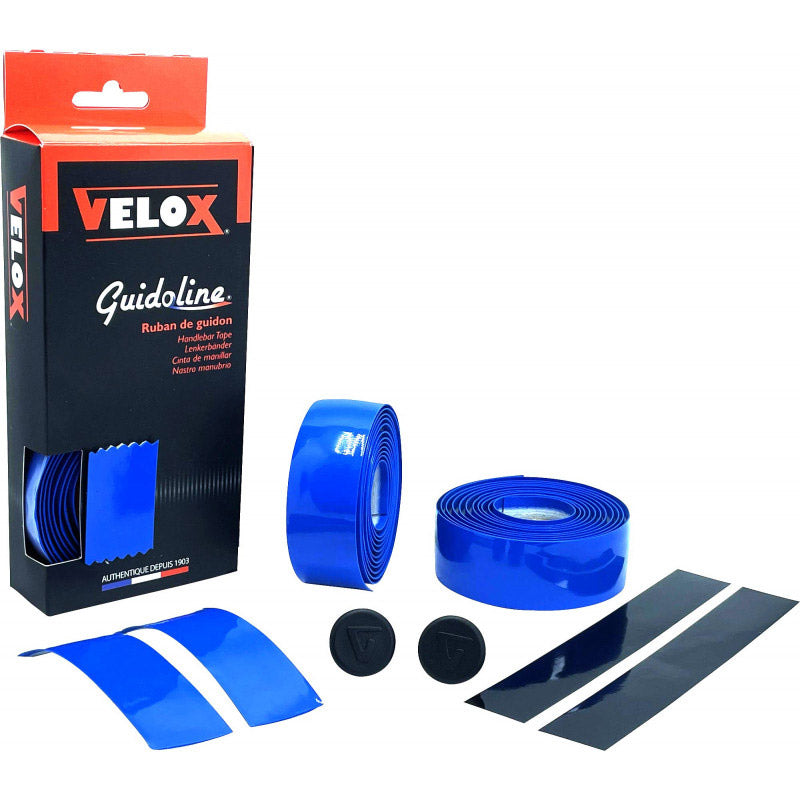 Guidon Velox brillant bleu classique (2pcs)