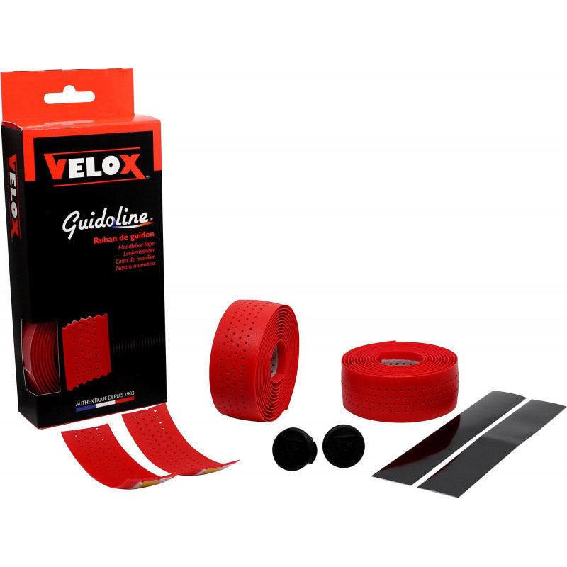 Guidon Velox souple perforé rouge (2pcs)