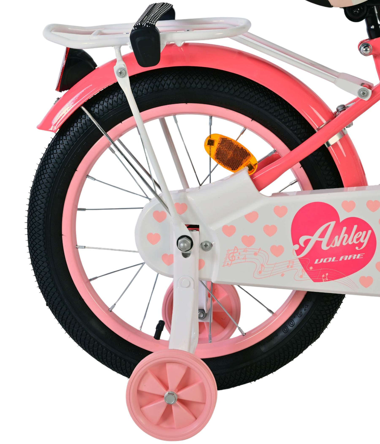 Vélo enfant Volare Ashley - filles - 16 pouces - rose rouge