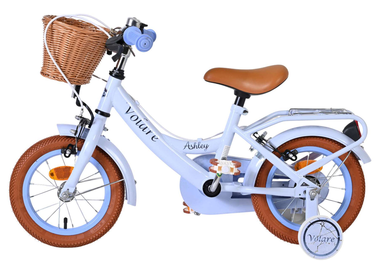 Vélo pour enfants Volare Ashley - filles - 12 pouces - bleu pastel - deux freins à main