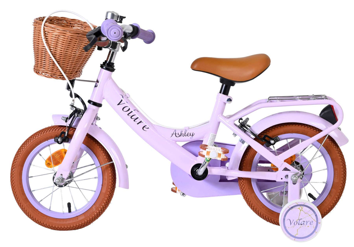Vélo pour enfants Volare Ashley - filles - 12 pouces - lilas - deux freins à main