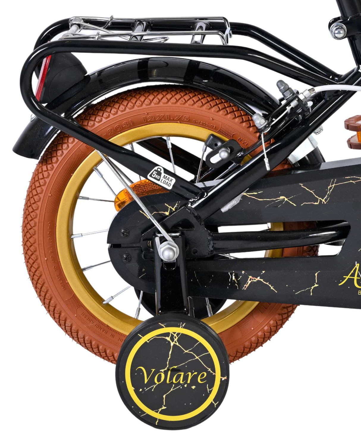 Vélo pour enfants Volare Ashley - filles - 12 pouces - noir - deux freins à main