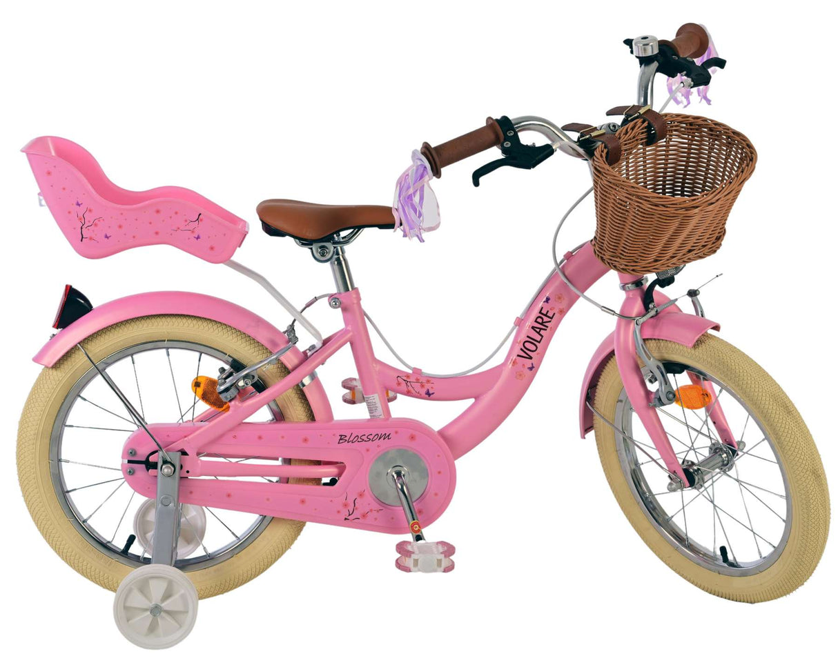 Vélo pour enfants Volare Blossom - filles - 16 pouces - rose - deux freins à main