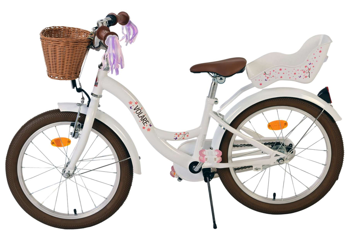 Vélo enfant Volare Blossom - filles - 18 pouces - blanc