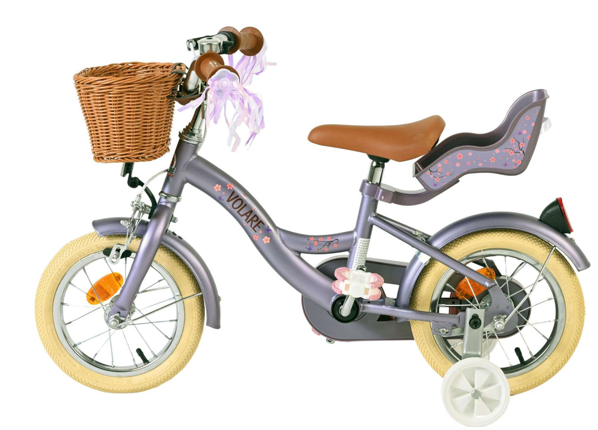Vélo pour enfants Volare Blossom - filles - 12 pouces - violet