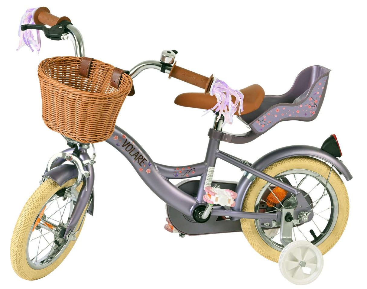 Vélo pour enfants Volare Blossom - filles - 12 pouces - violet