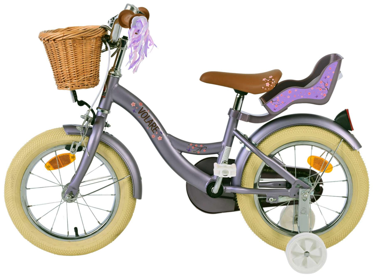 Vélo pour enfants Volare Blossom - filles - 14 pouces - violet