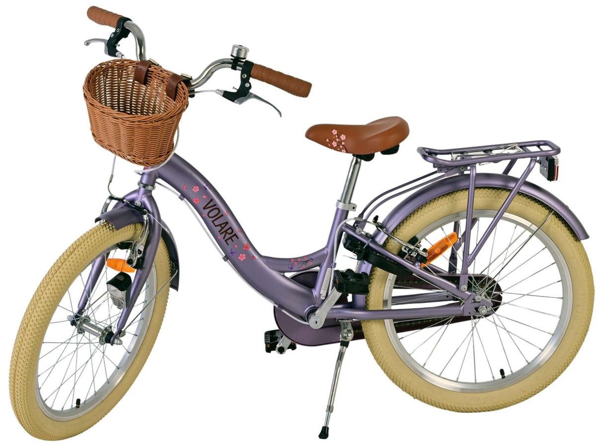 Vélo pour enfants Volare Blossom - filles - 20 pouces - violet - deux freins à main