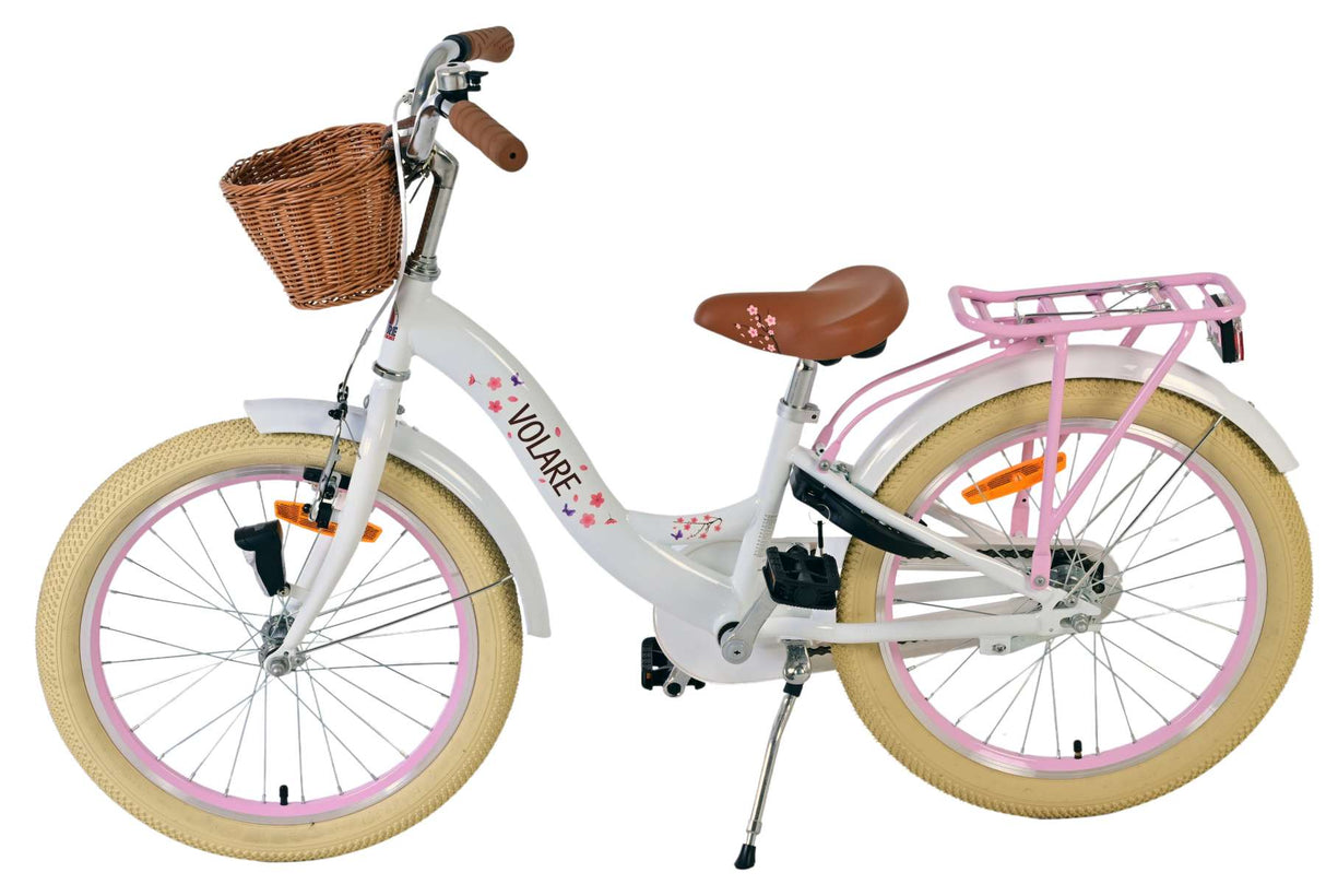 Vélo enfant Volare Blossom - filles - 20 pouces - blanc