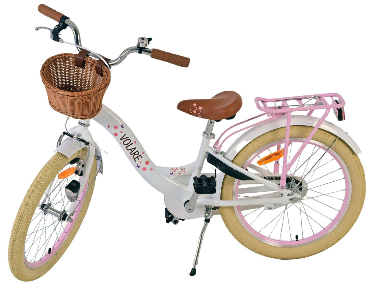 Vélo enfant Volare Blossom - filles - 20 pouces - blanc