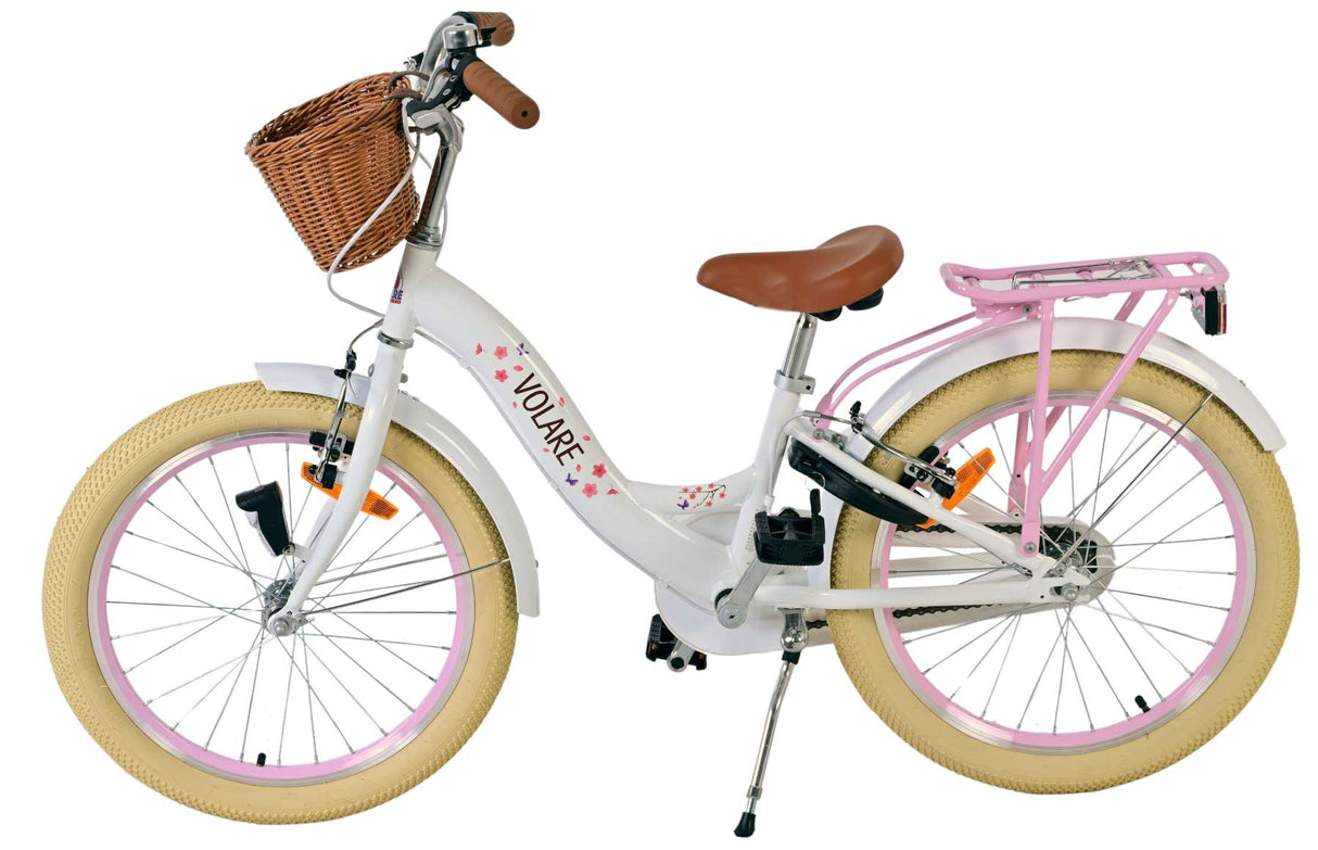 Vélo pour enfants Volare Blossom - filles - 20 pouces - blanc - deux freins à main