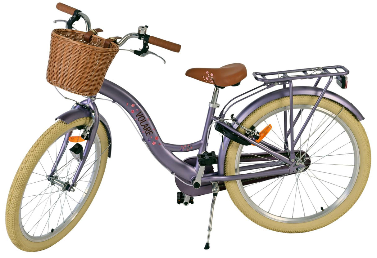 Vélo pour enfants Volare Blossom - filles - 24 pouces - violet - deux freins à main