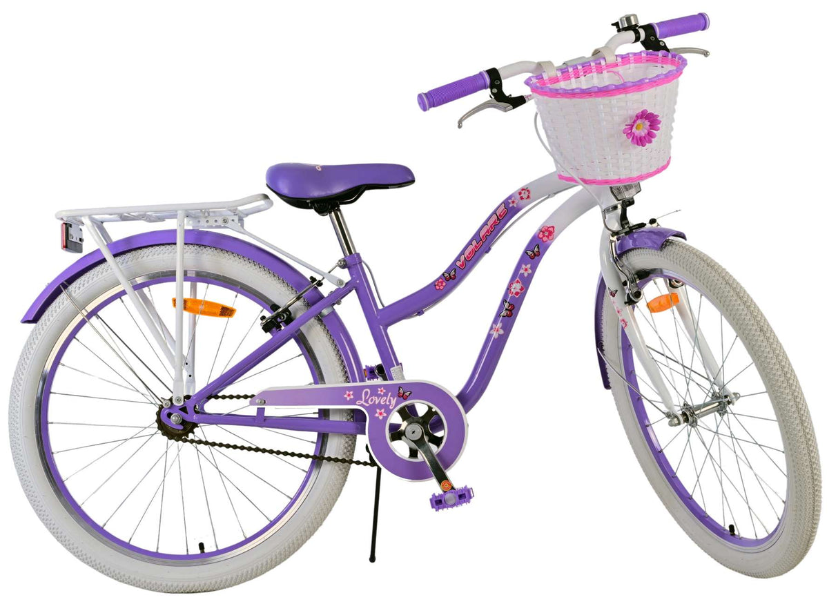 Volare joli vélo pour enfants - filles - 24 pouces - violet - deux freins à main