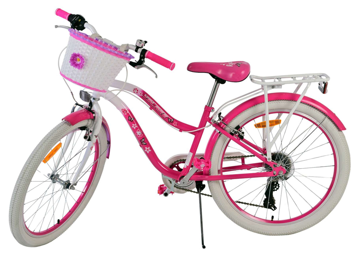 Joli vélo pour enfants Volare - filles - 24 pouces - rose - 7 vitesses