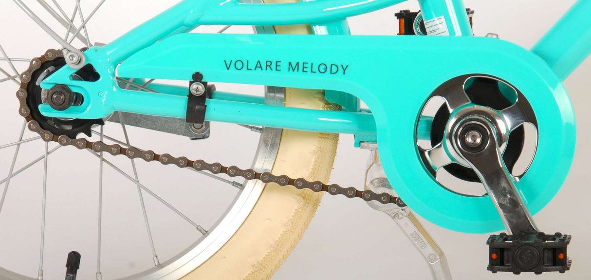Volare Melody Children's Bicycle - Girls - 16 pouces - Turquoise - Collection Prime