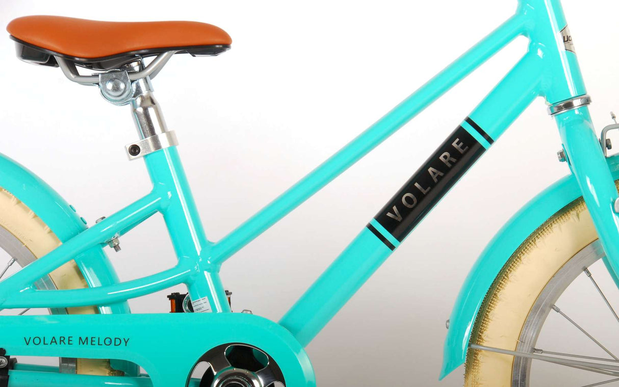 Volare Melody Children's Bicycle - Girls - 16 pouces - Turquoise - Collection Prime