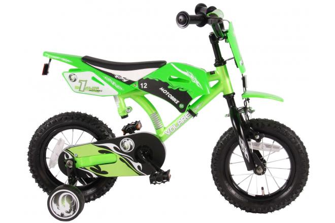 Volare Motorbike Children's Bike - Boys - 12 pouces - vert - 95% assemblé