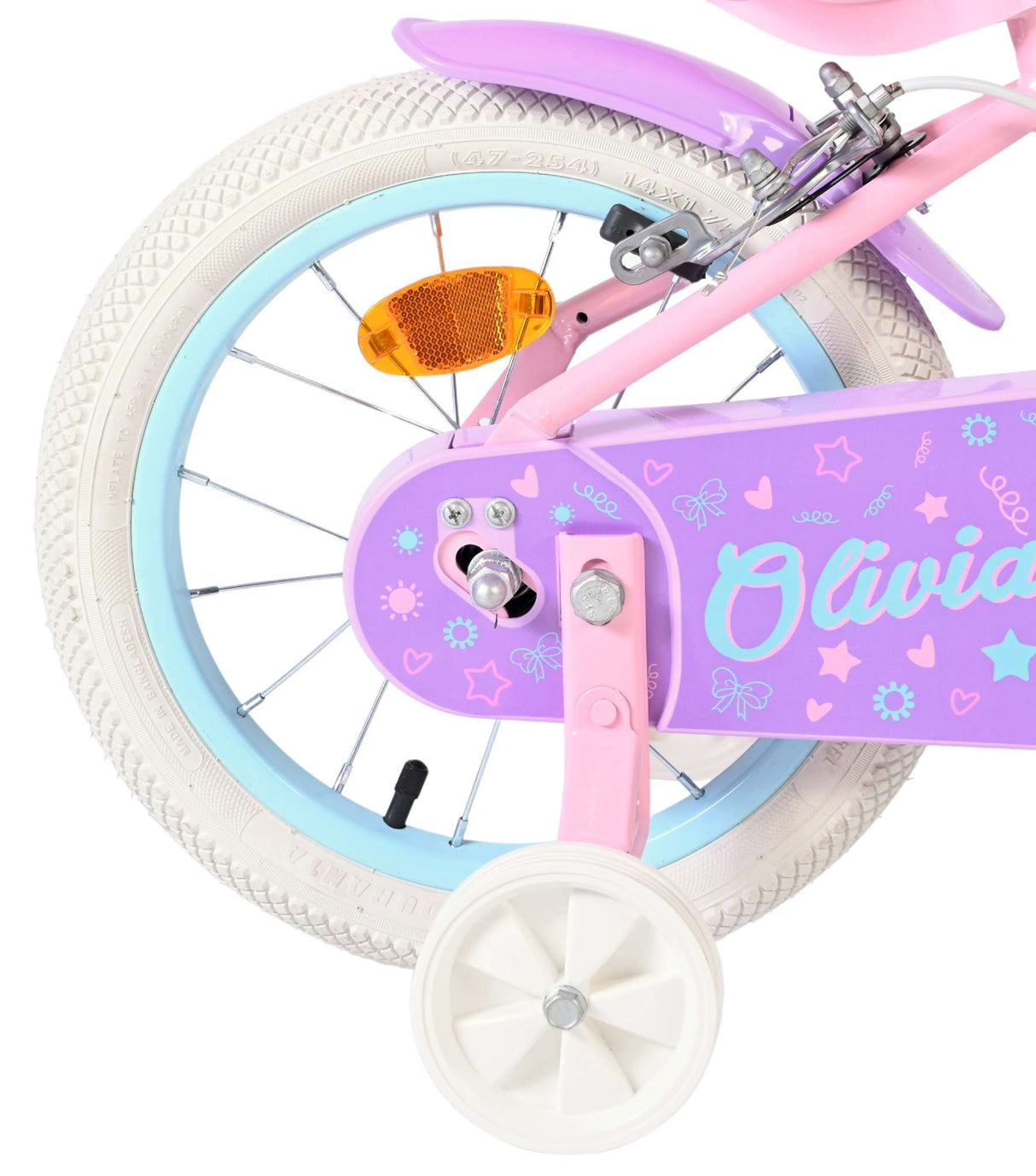 Vélo pour enfants Volare Olivia - filles - 14 pouces - rose - deux freins à main