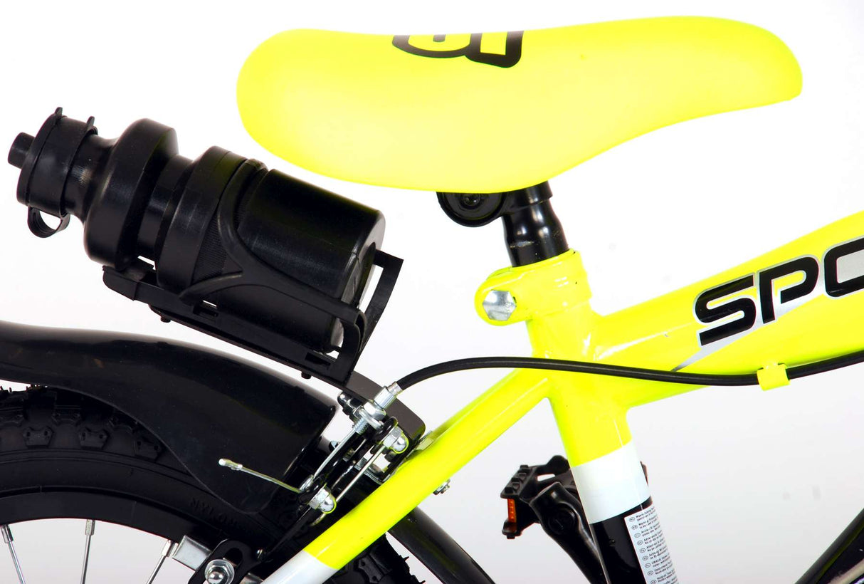 Volare Sportivo Child's Bike Boys Boys 14 pouces Néon Geel Black Bracks à deux mains 95% assemblés