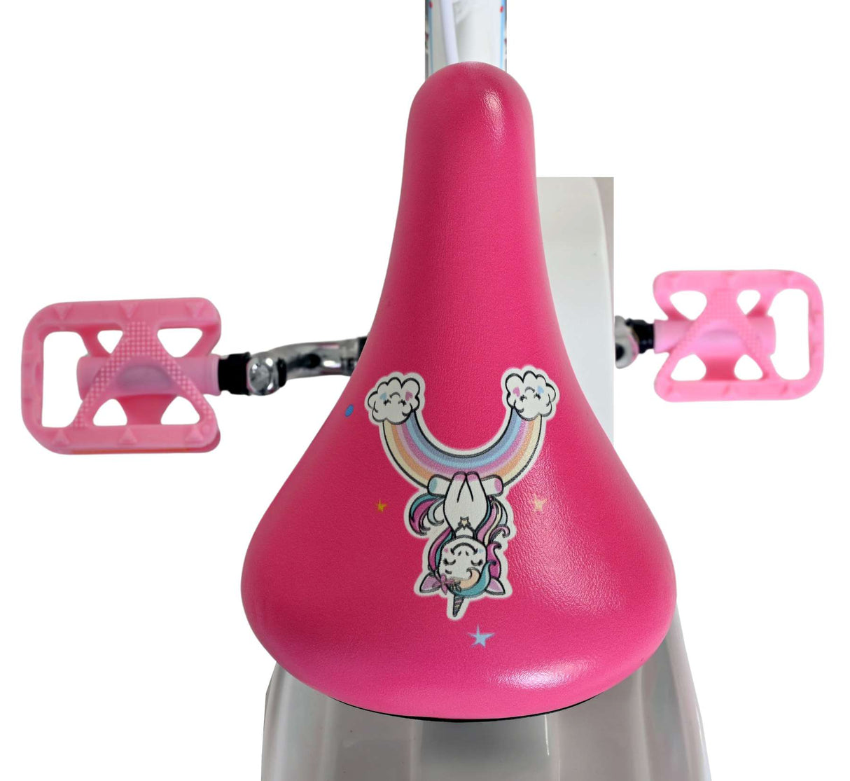 Vélo enfant Volare licorne - filles - 12 pouces - blanc - deux freins à main