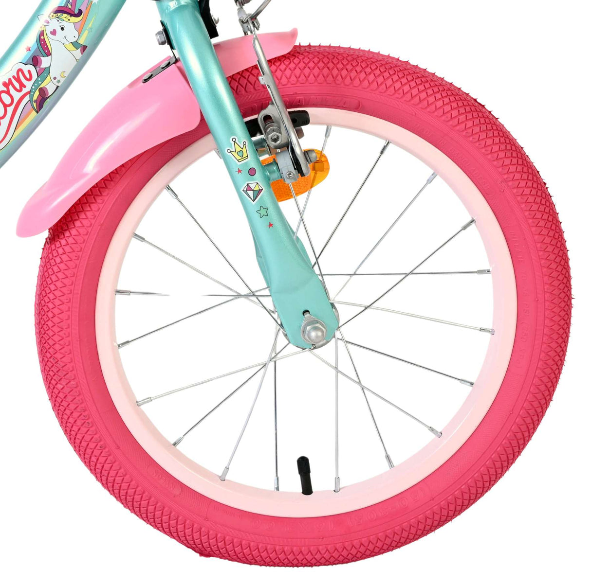 Vélo enfant Volare licorne - filles - 16 pouces - vert