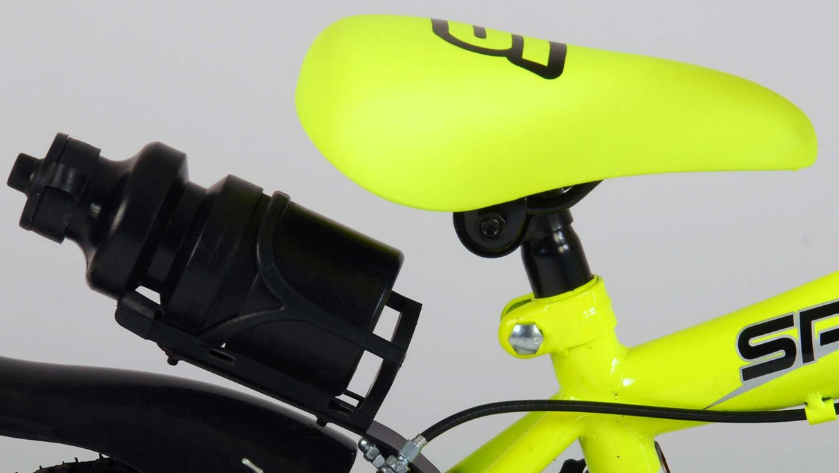 Volare Sportivo Child's Bike Boys Boys 12 pouces Néon Geel Black Bracks à deux mains 95% assemblés