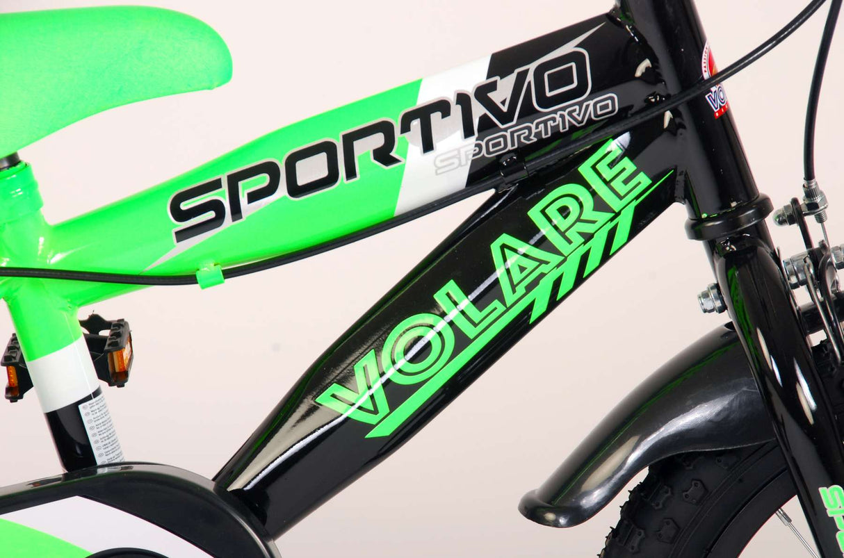 Volare Sportivo Children's Bike Boys 14 pouces Féron Black Black Two Two Hand Brakes 95% Assemblé
