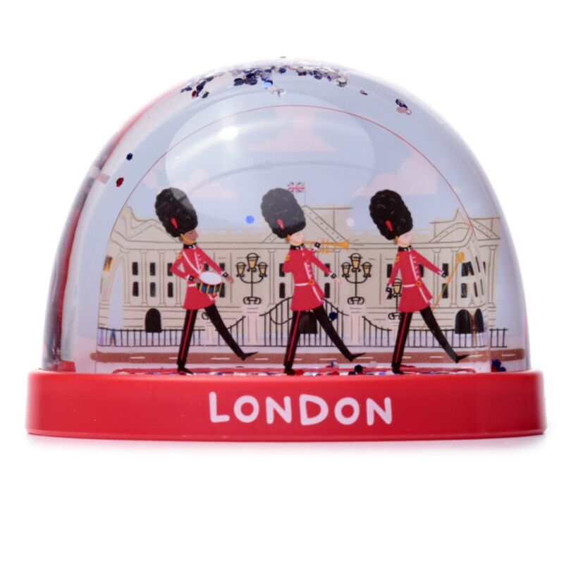 Boule à neige à paillettes de taille moyenne, souvenir de Londres, garde royale en parade