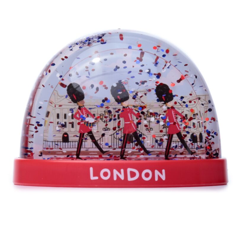 Boule à neige à paillettes de taille moyenne, souvenir de Londres, garde royale en parade
