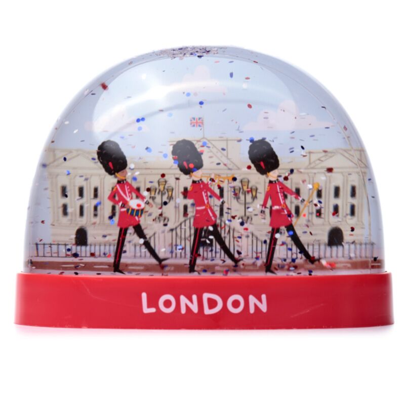 Grande boule à neige à paillettes souvenir de Londres garde royale en parade