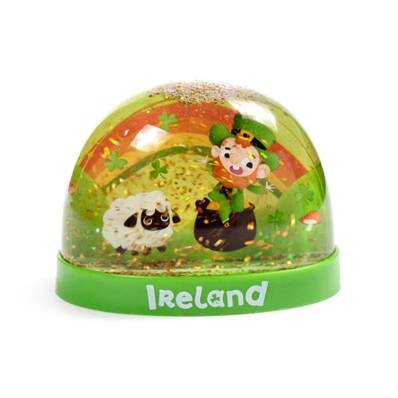 Grande boule à neige à paillettes irlandaise