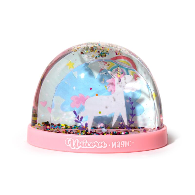 Boule à neige magique licorne à paillettes moyennes