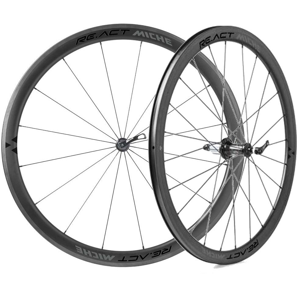 Paire de roues Miche re.act pneu de frein sur jante shimano fit