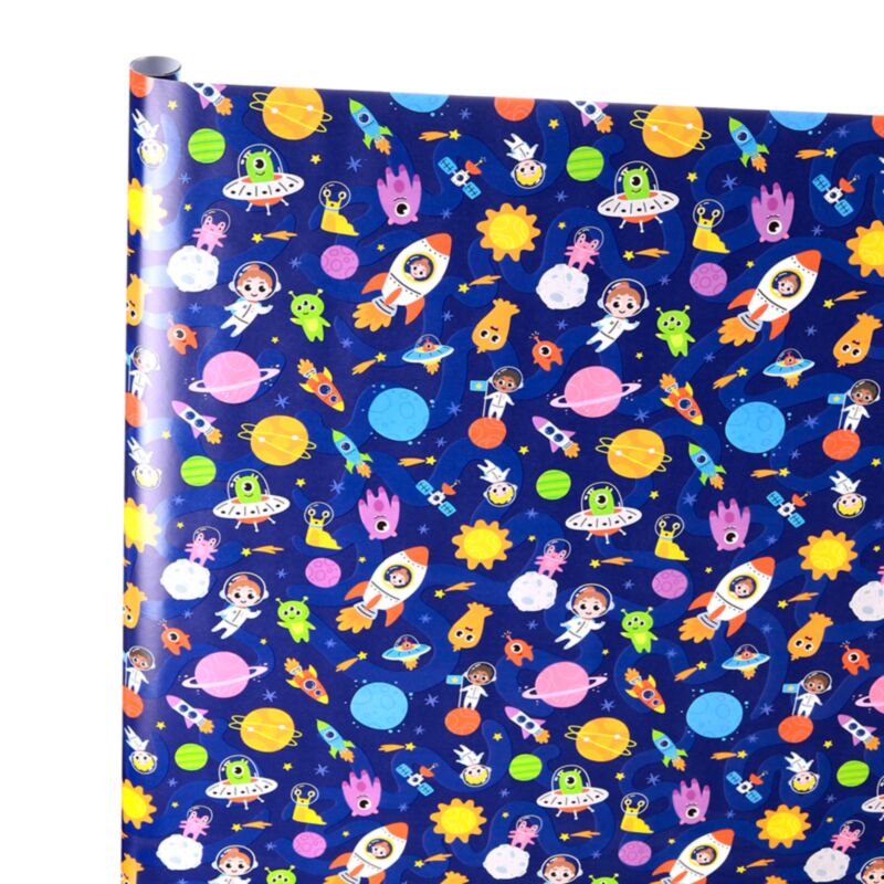 Rouleau de papier cadeau Astronaute 3 m