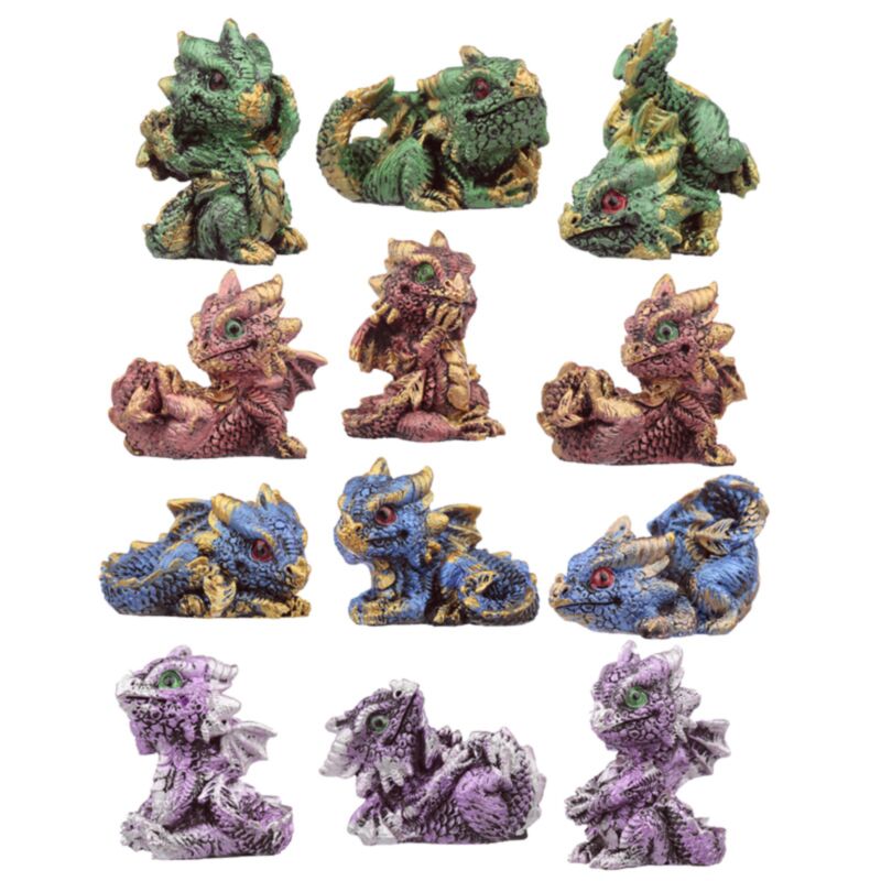 Figurines miniatures de bébés dragons en cristal