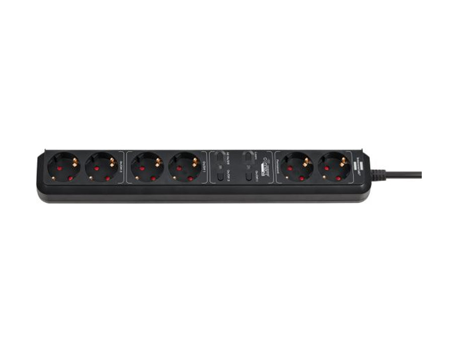 Multiprise WiFi Brennerstuhl - 6 connexions - pour l'intérieur - noir