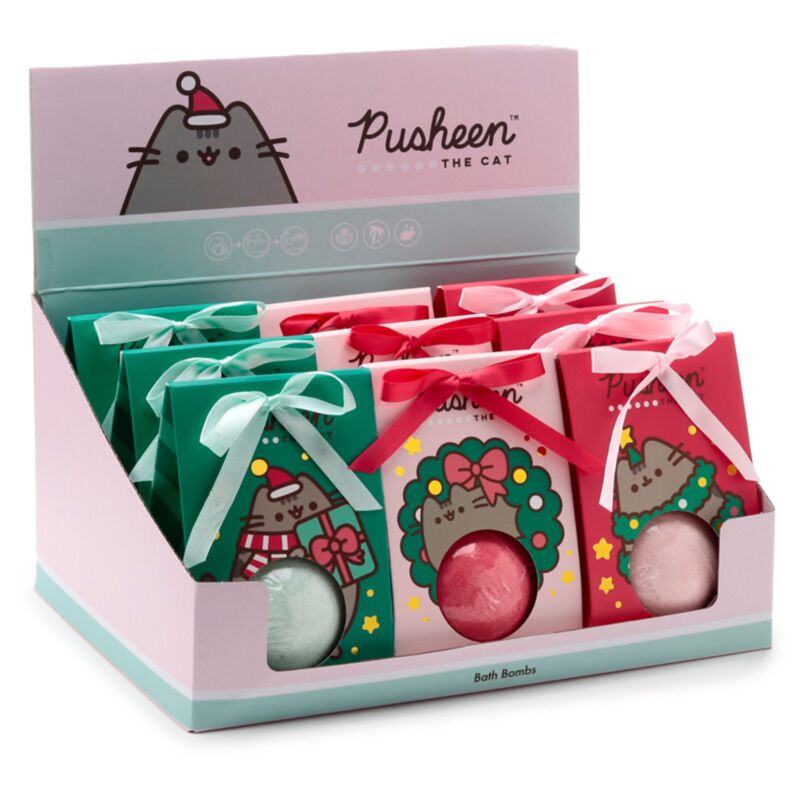 Coffret cadeau bombe de bain - Noël pusheen le chat