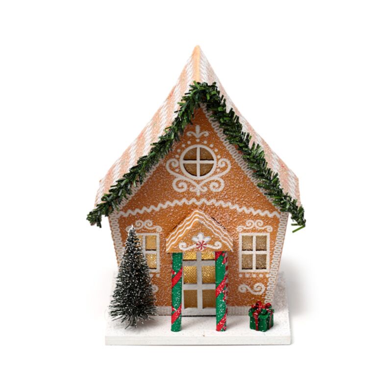 Décoration LED de maison de noël en pain d'épice