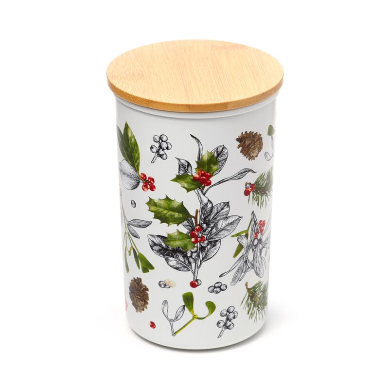 Pot de stockage en bambou rpet botaniques d'hiver de Noël