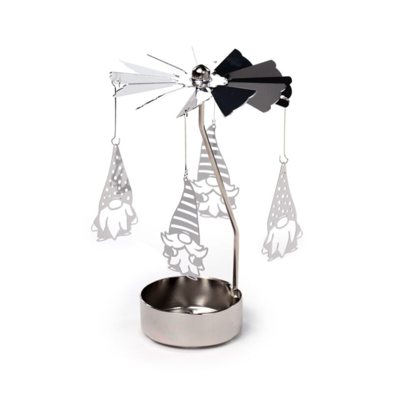 Carrousel porte-bougie à thé rotatif gnome de Noël
