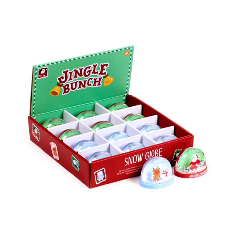 Boule à neige à paillettes moyennes Jingle Christmas
