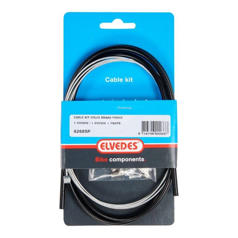 Kit de câble de frein à tambour Elvedes 1000 mm 1250 mm galvanisé - noir (sur carte)