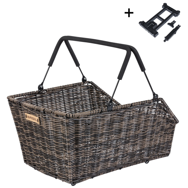 Panier basilic cento aspect rotin marron (mik)
