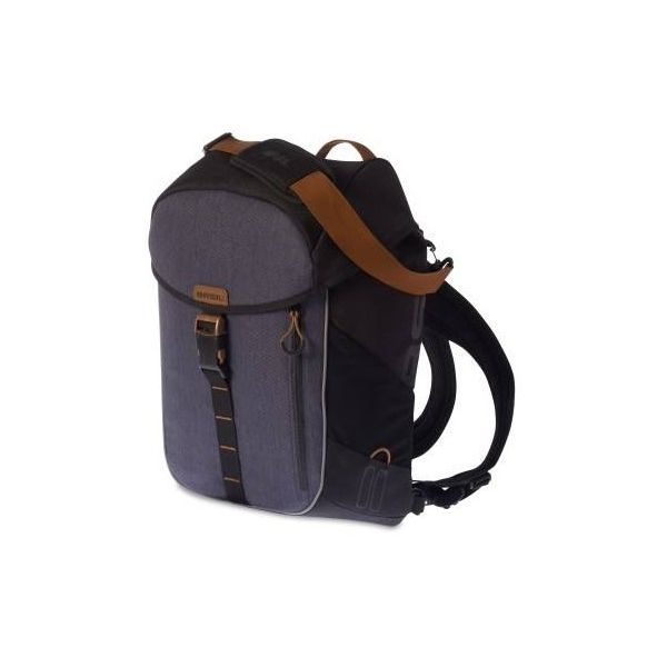 Basil Miles Bicycle Sac à dos - Sac à vélo gris multifonctionnel pour femmes hommes - 17L - Système de crochet