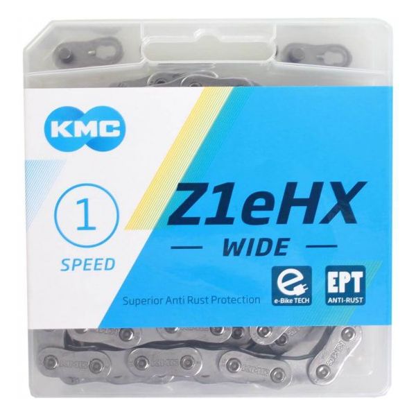 KMC Wide EPT Bikycle Lock - Z1EHX, 112S, 9,2 mm, argent