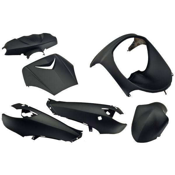 Jeu de plaques de rebord 6 pièces pour Peugeot Vivacity jusqu'à 2008 - noir mat