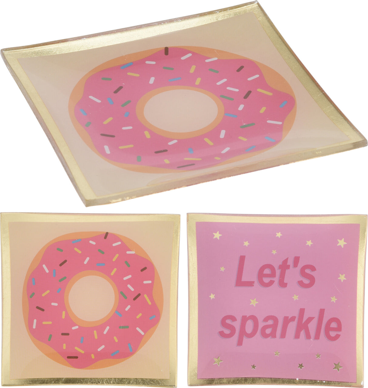 Panneau de décoration en verre 10x10cm, texte beignet